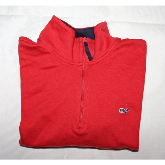 vineyard vines Men's Whale 1/4 Zip Mock Neck Pullover Sweatshirt Size Medium - Picture 6 of 7